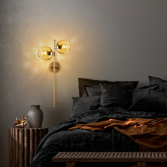 Opviq Lámpara de Pared Benek Amarillo y Dorado Opviq Lámpara de Pared Benek Amarillo y Dorado